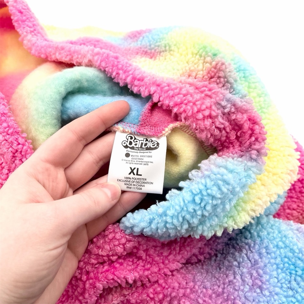 Barbie Movie I Am Kenough Fleece Ken Ryan Gosling Tie Dye Pullover Hoodie - Picture 5 of 5